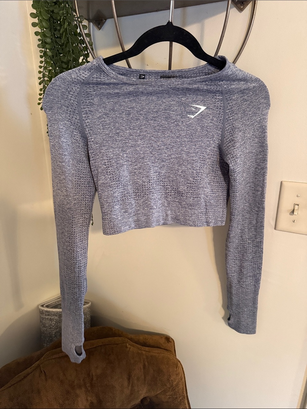 Women's Gymshark Cropped Long Sleeve Workout Top